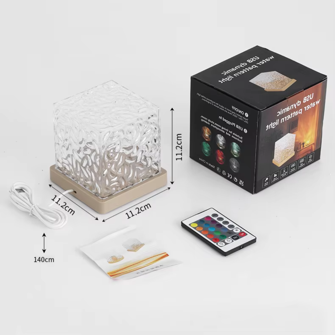 Water Ripple Projection Lamp β Color-Changing LED Light with Remote Control, Soothing Effect