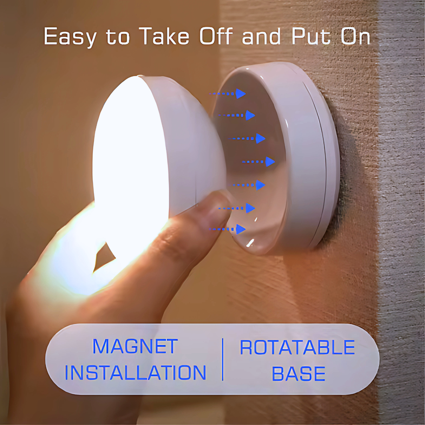 Premium 360° Rotating Body Induction Lamp - Magnetic Base, Motion Sensor, USB-C Rechargeable,Portable, 3 Modes (On/Off/Auto), Wireless