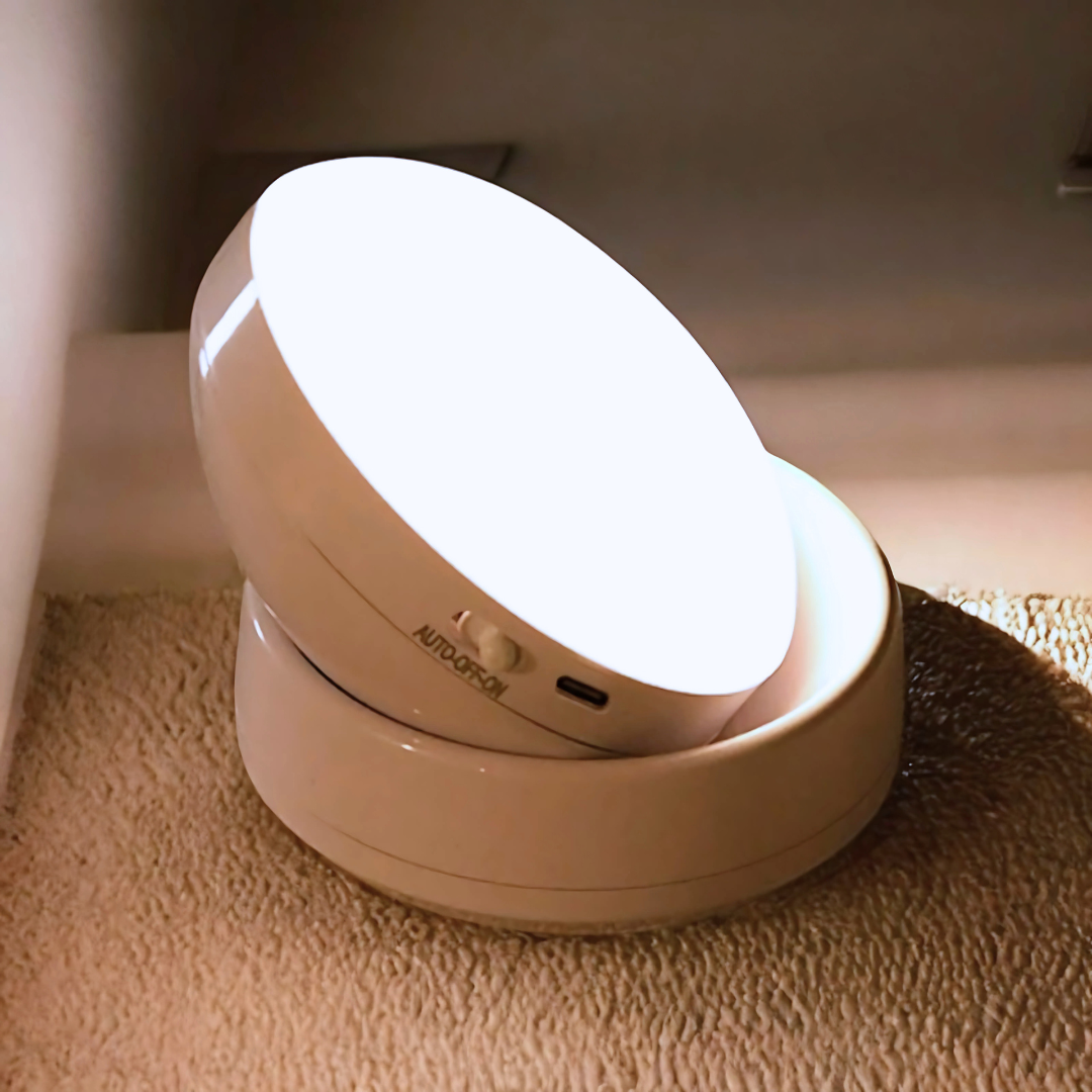 Premium 360° Rotating Body Induction Lamp - Magnetic Base, Motion Sensor, USB-C Rechargeable,Portable, 3 Modes (On/Off/Auto), Wireless