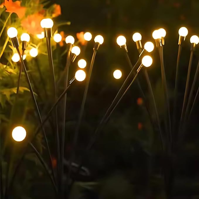 Solar Firefly Lights (8 LED Each) Solar Outdoor Lights Garden Lights Waterproof,Swaying Garden Lights for Path Fence | Set of 2/4