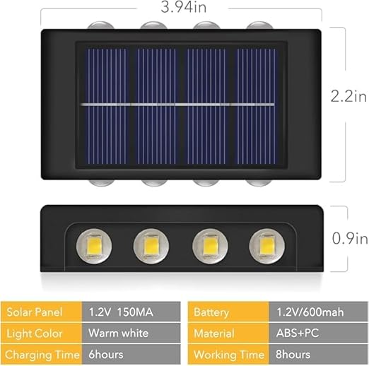 Solar Wall Lamp with 8 LED