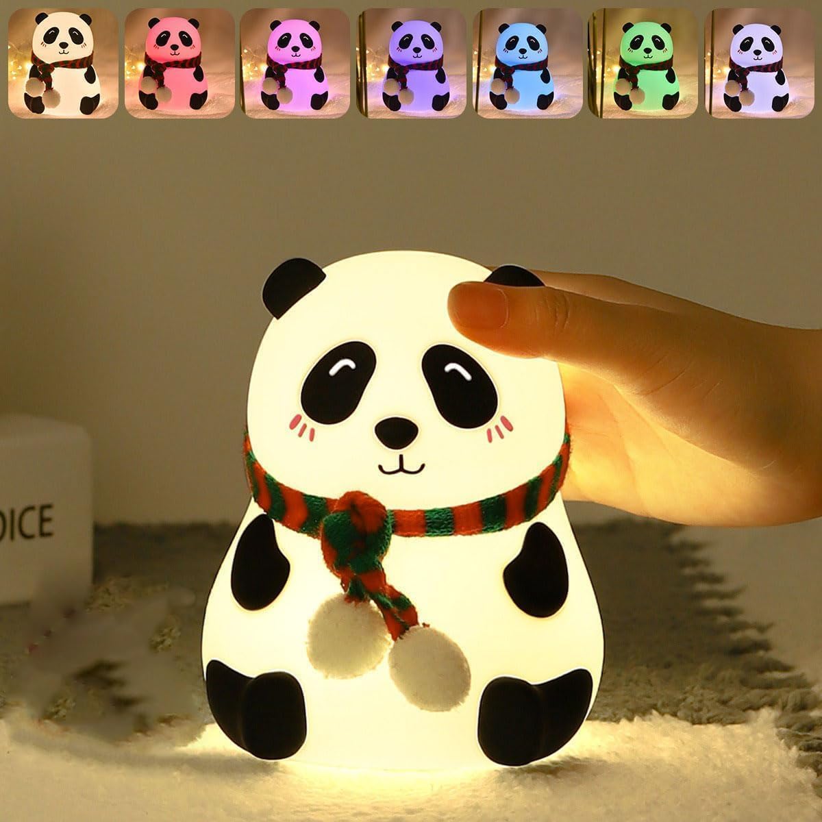 Panda Night Light with 7 Color LED