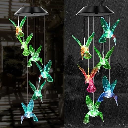 Hummingbird Solar Wind Chimes