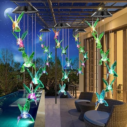 Hummingbird Solar Wind Chimes