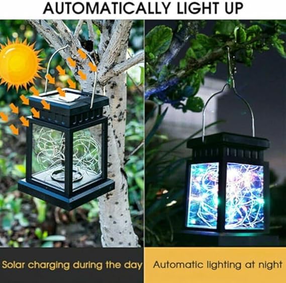 Solar Lantern Lamp Light| IP65 Weatherproof for Outdoor Garden  Decorative Landscape |Multicolor LEDs | Available in pack of 2/4