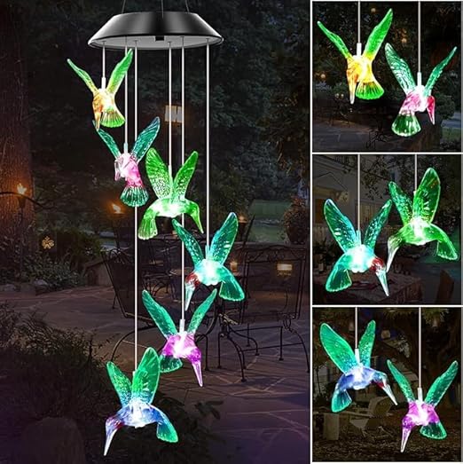 Hummingbird Solar Wind Chimes