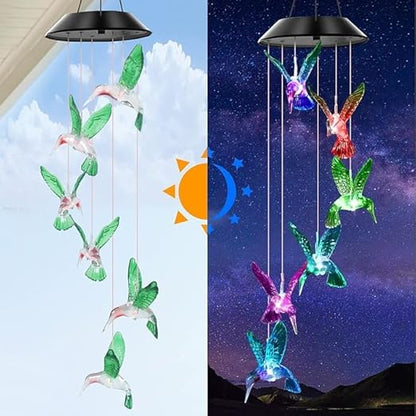 Hummingbird Solar Wind Chimes