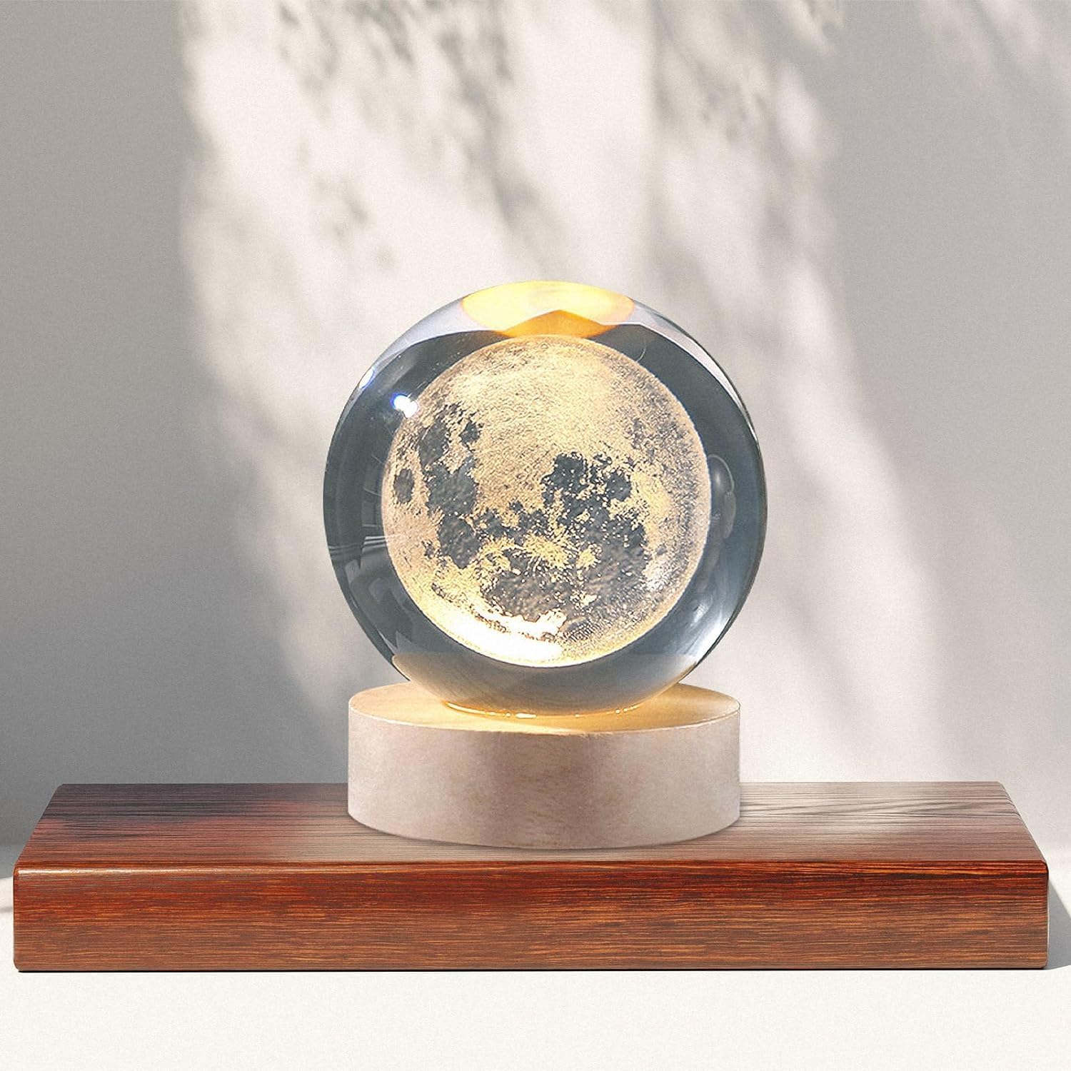 Crystal Ball Lamp with 3D Engraved Moon