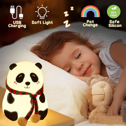 Panda Night Light with 7 Color LED