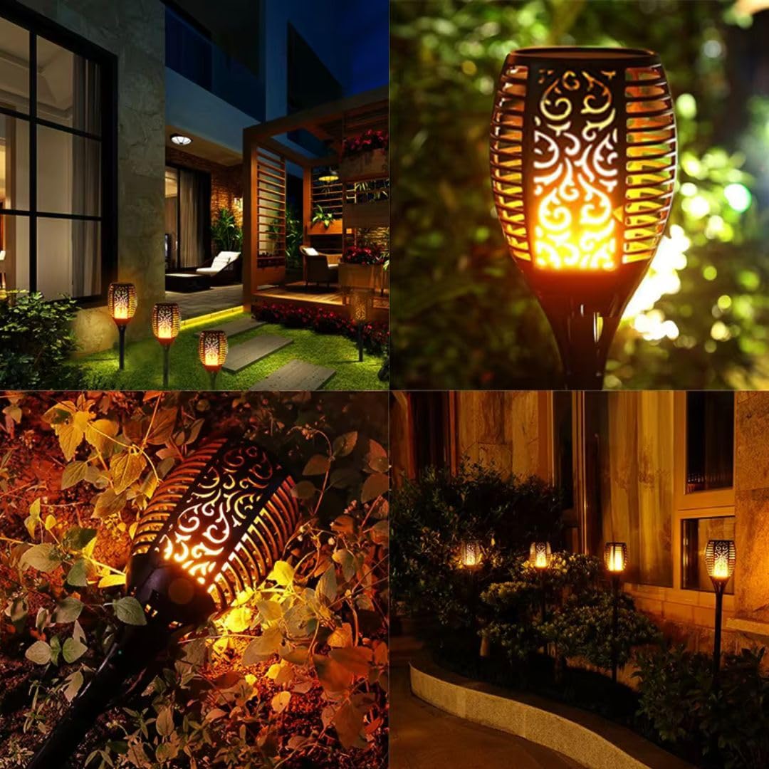 Solar Flame 33 LED Soft Ambient Light for Garden, Decorative Lights, Solar Rechargeable | Available in pack of 2/4