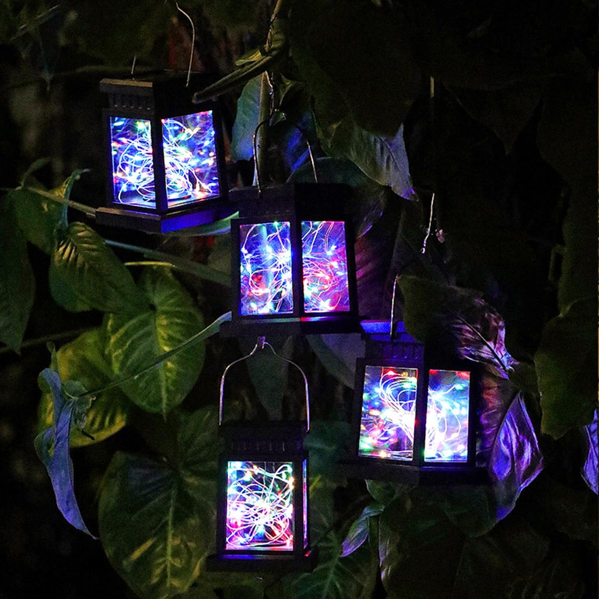 Solar Lantern Lamp Light| IP65 Weatherproof for Outdoor Garden  Decorative Landscape |Multicolor LEDs | Available in pack of 2/4