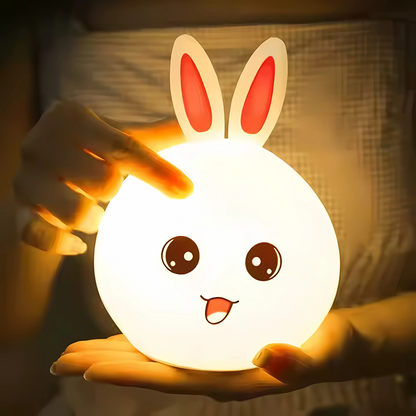 Cute Rabbit Silicone Light - Color-Changing LED Lamp with Touch Sensor & USB Rechargeable