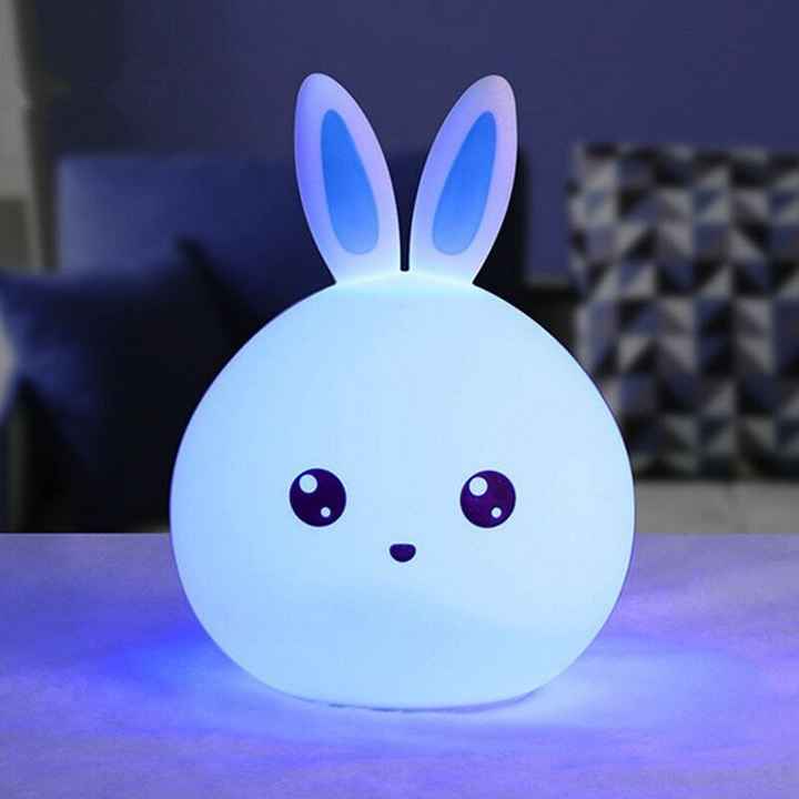 Bunny Silicone Lamp With 7 Color Light