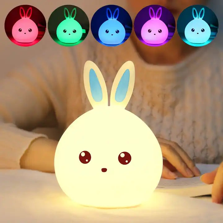 Bunny Silicone Lamp With 7 Color Light