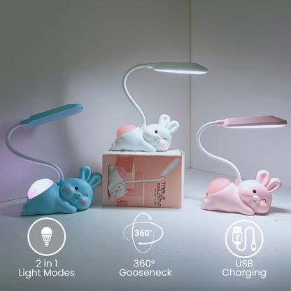 Rabbit LED  Lamp for Kids with Night Light for Study Table, Bedroom, Study Room, Reading , Ambient Light , USB Charging,