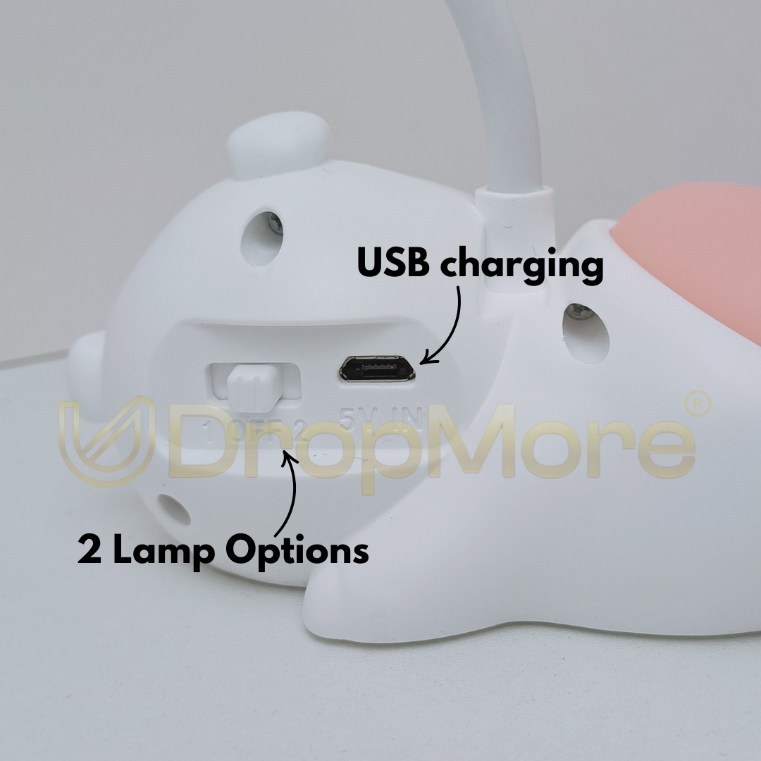 Rabbit LED Table Lamp | White & Pink