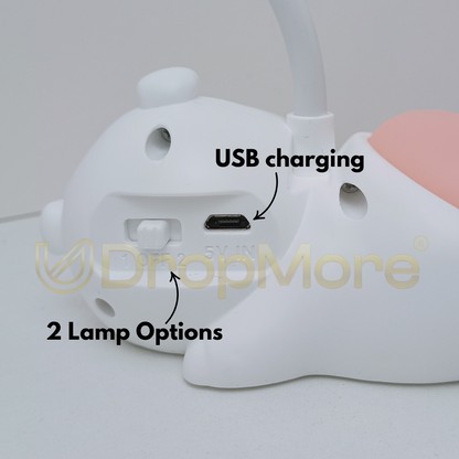 Rabbit LED Table Lamp | White & Pink