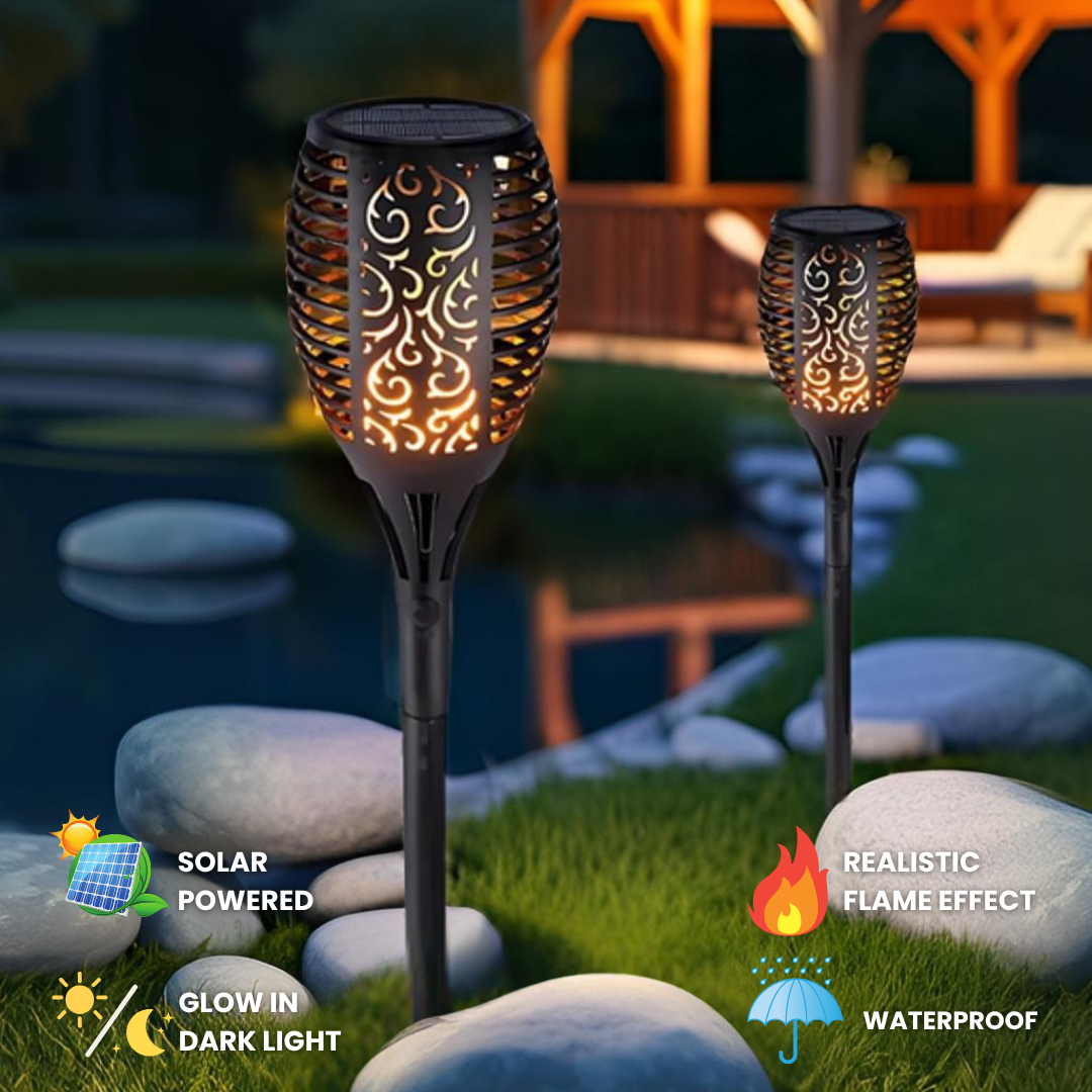 Solar Flame Garden Light 96 LED | Pack of 2/4