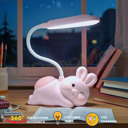 Rabbit LED Table Lamp | White & Pink
