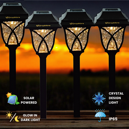 Outdoor Light with Solar Powered LED Soft Ambient Lighting for Pathway , Available in pack of 2/4/8