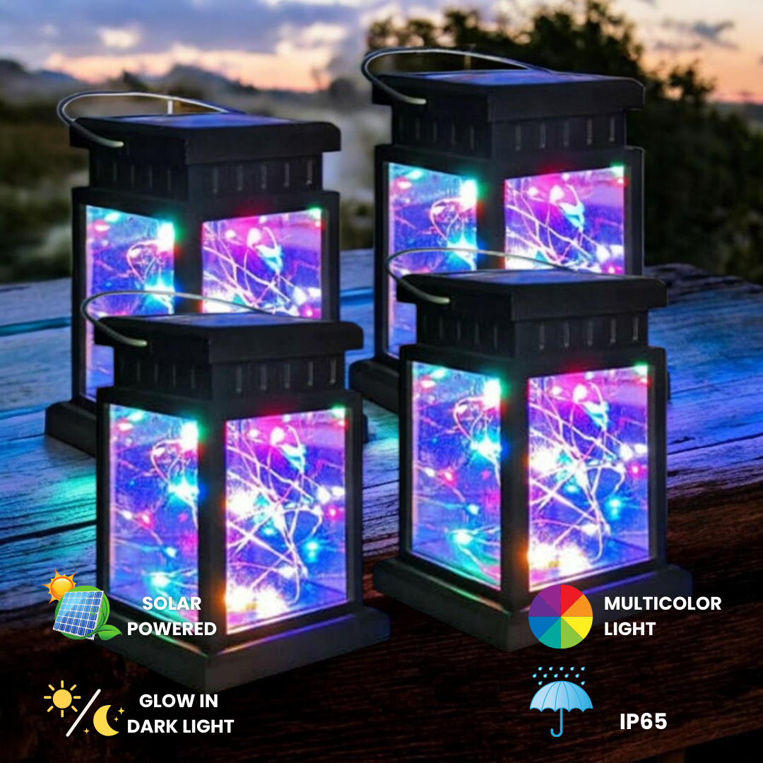 Solar Lantern Lamp Light| IP65 Weatherproof for Outdoor Garden  Decorative Landscape |Multicolor LEDs | Available in pack of 2/4