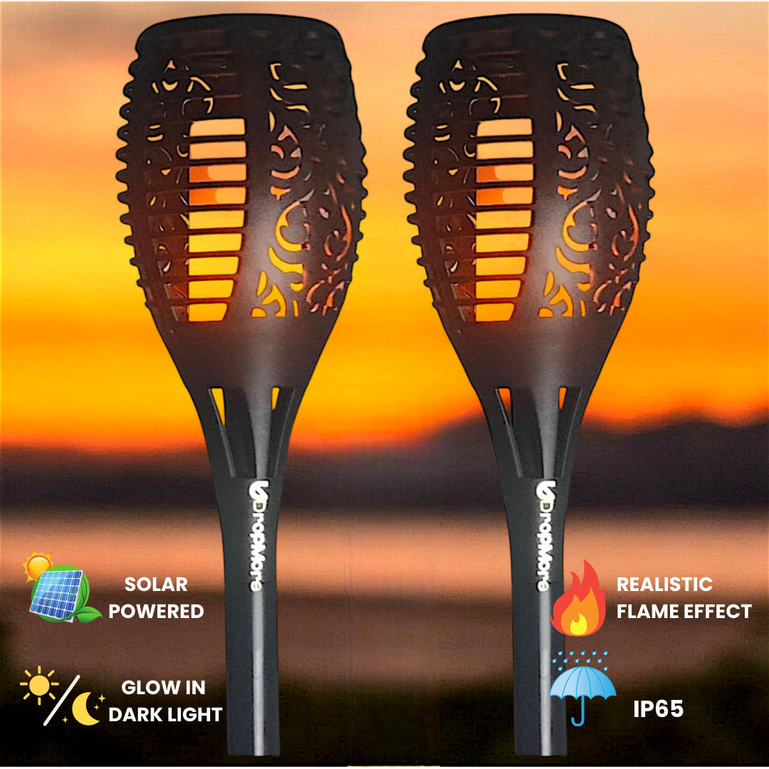 Solar Flame 33 LED Soft Ambient Light for Garden, Decorative Lights, Solar Rechargeable | Available in pack of 2/4