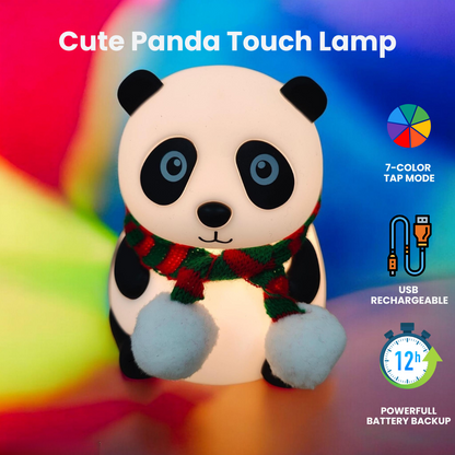 Cute Panda Touch Night Light 7 Color Changing LED Lamp, Soft Silicone Design, Perfect Room Decor and Valentine's Day Gift for Kids, Teens and Couples