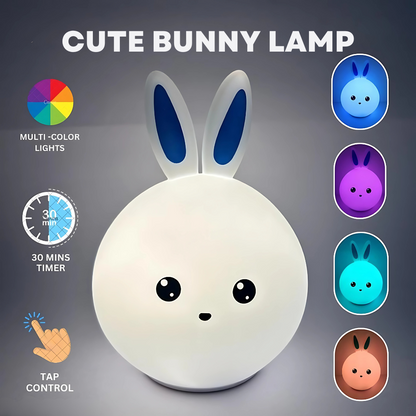 Cute Rabbit Silicone Light - Color-Changing LED Lamp with Touch Sensor & USB Rechargeable | Color-Changing Night Light | USB Rechargeable Light | Bedroom Decorative Light | Desk LED Lamp | Table Lamp Night Light |