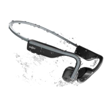 Shokz OpenMove Wireless Bone Conduction Open-Ear Bluetooth Headphone with 6 Hours Battery Life, IP55 Water-Resistant (Grey)