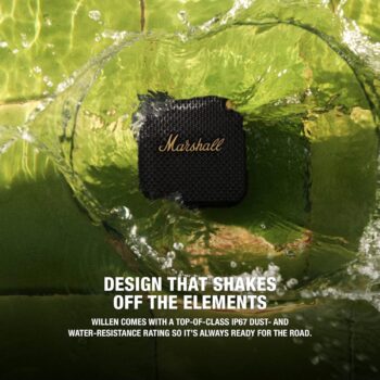 Marshall Willen Portable Bluetooth Speaker – Black and Brass