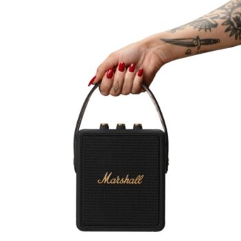 Marshall Stockwell II 20W Portable Bluetooth Speaker (IPX4 Water Resistant, 20 Hours Playtime, Stereo Channel, Black/Brass)