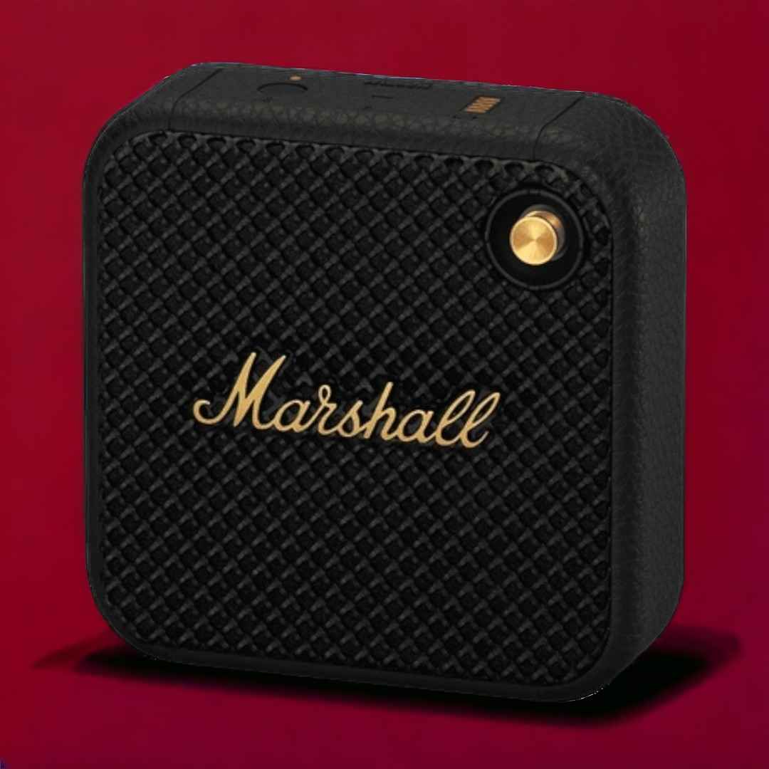 Marshall Willen Portable Bluetooth Speaker - Black and Brass 