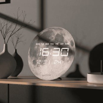 Xech Digital Wall Clock for Living Room Home Stylish Decorative Designer Big LED Clocks for Bedroom Table Lunar Planet (Solaris) (Moon)