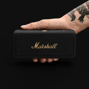 Marshall Emberton II 20 W Wireless Bluetooth Portable Outdoor Speaker (Black & Brass)