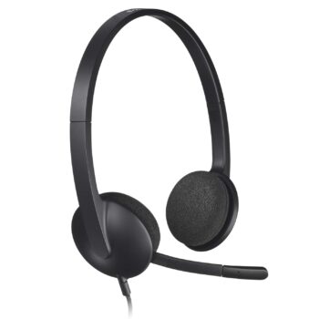 Logitech H340 Stereo Wired Over Ear Headphones With Mic With Noise-Cancelling, Usb, Pc/Mac/Laptop – Black