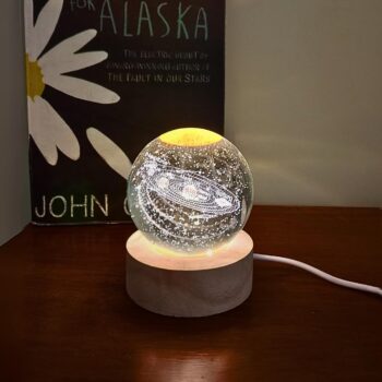 Crystal Ball Lamp with 3D Engraved Solar System