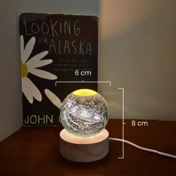 Crystal Ball Lamp with 3D Engraved Solar System