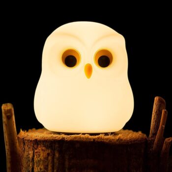 Owl Night Lamp for Bedroom, Touch Silicone Lamp, 7 Colour Changing Light for Kid Bedroom, USB Rechargeable, Diwali Lights for Decoration