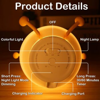 Silicone Pear Night Light Cute Smile USB Night Light for Boys Girls