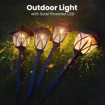 Outdoor Light with Solar Powered LED, Pathway Lights Outdoor, LED Decorative Solar Garden Lights, Waterproof Outdoor Lights for Landscapes, Gardens, Pathways, Walkways and Driveways (Pack of 4)